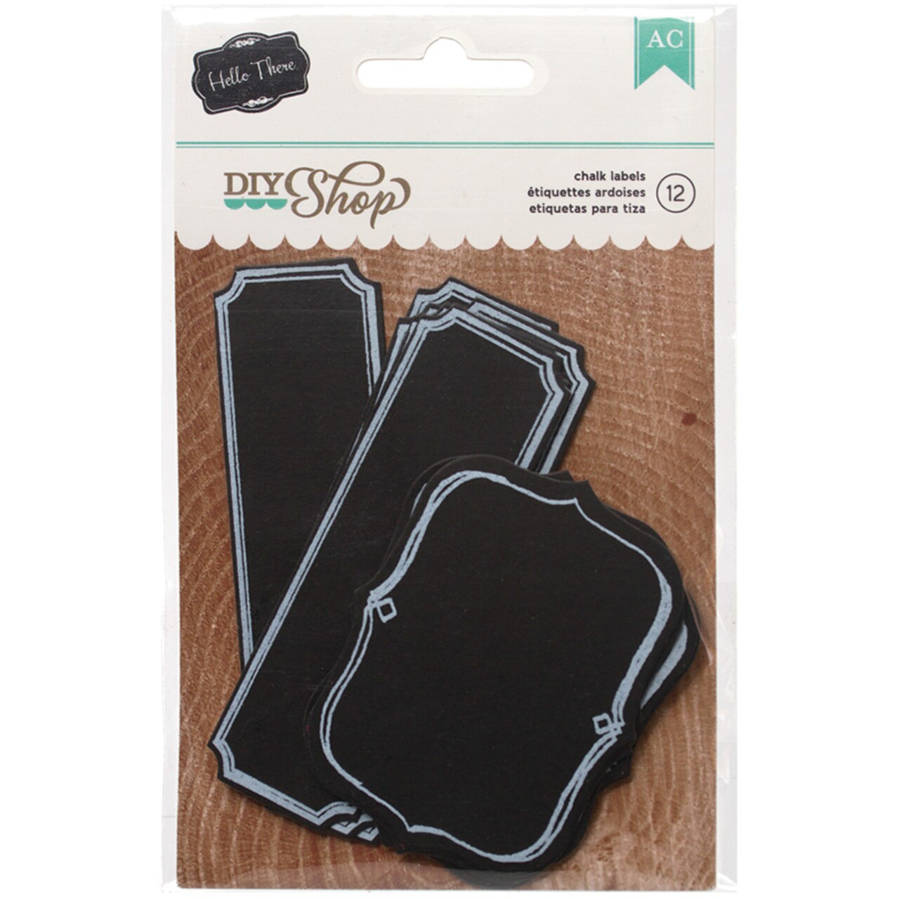 DIY Shop Fancy Labels 12/Pkg-Chalkboard, 1.75"X2.25" & 1.125"X3.75"